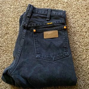 Black Wrangler straight jeans